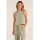 V Neck Gauze Tank