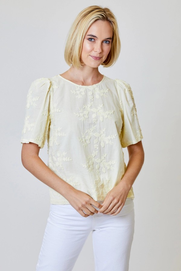 Eyelet Flower Applique Top
