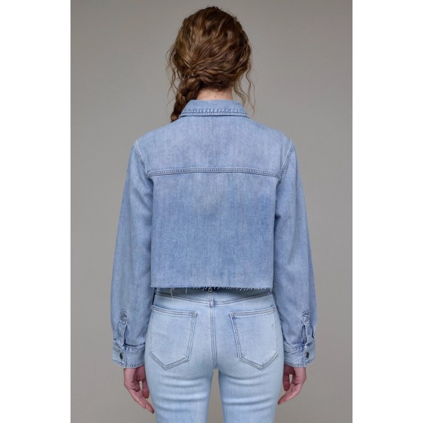 Abbey Soft Denim Crop Shirt